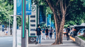 Walking around the district